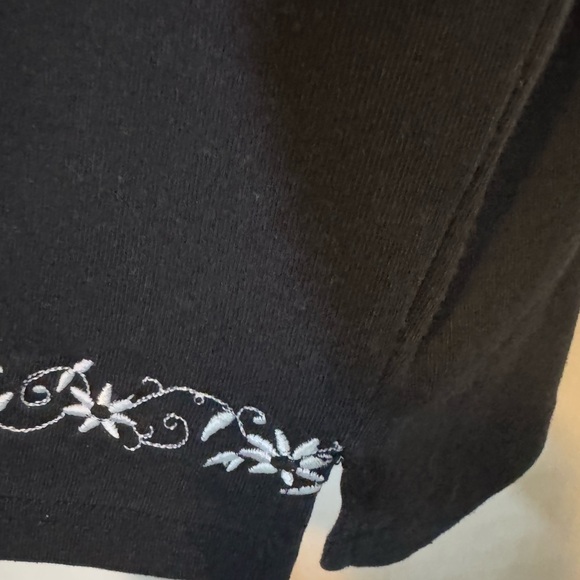 H-92 ChinaWear Black & White Embroidered Sleeveless Summer‎ Blouse Size L - Picture 7 of 14